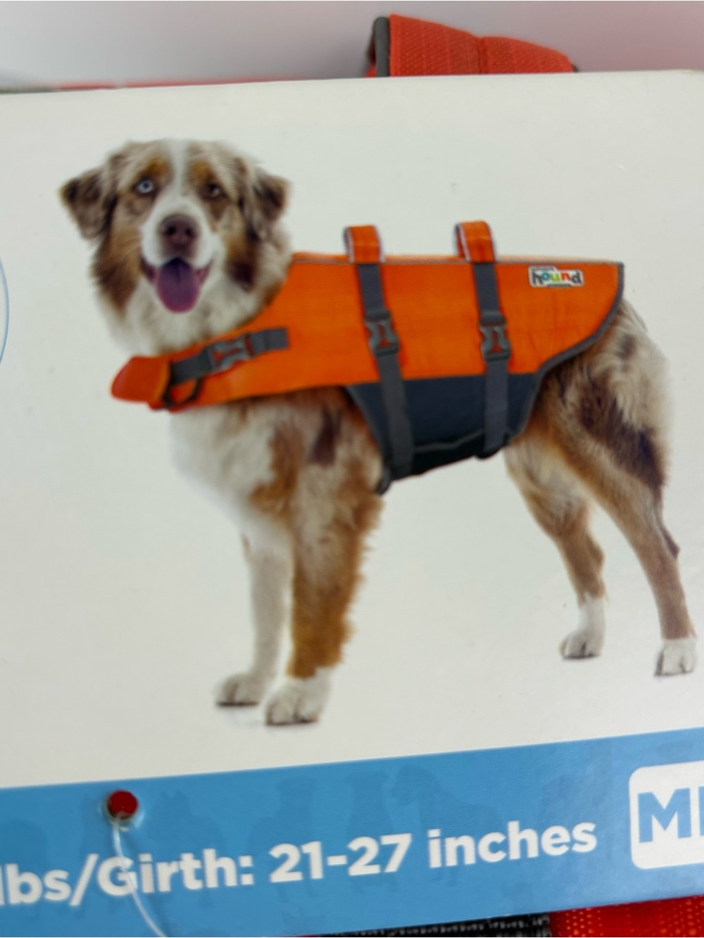 Outward Hound Grandby Spash Life Jacket in Neon Orange-MED-NWT